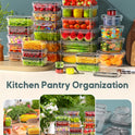 60 PCS Food Storage Containers with Lids Airtight, (30 Lids & 30 Containers) Leak proof Containers Set for Kitchen, Meal Prep, BPA-Free, PVC-Free Plastic, Microwave/Dishwasher Safe, Extra Labels & Pen