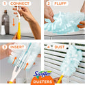 Swiffer Dusters Refill for Cleaning, Made by SWIFFER, Feather & Microfiber Duster Disposable Alternative, for Dusting Furniture, Blinds, Ceiling Fans, Walls, Helps Remove Allergens, Unscented, 18ct