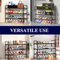 Kitsure Shoe Rack for Closet, Sturdy Shoe Storage for Entryway, Space-Saving Shoe Rack Small and Shoe Shelf, 27.6" Wide, Black