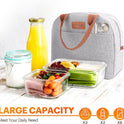 Lunch Bag for Women & Men Adult Insulated Lunch Box, Small Leakproof Cooler Food Lunch Containers Reusable High Capacity Lunch Tote Bags for Work, Travel, Outdoor (Grey)