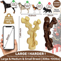 2 Pack Dog Chew Toys for Aggressive Chewers,Boredom and Stimulating Best Dog Toys for Medium/Large Breed,Tough Almost Indestructible Dog Bones for Teeth Cleaning and Training