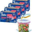 Ziploc Quart Food Storage Bags, Stay Open Design with Stand-Up Bottom, Easy to Fill, 136 Count