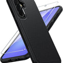 FNTCASE for Galaxy A16/A17 5G Phone Case - Samsung Military Grade Drop Protection, 14ft Drop Tested, Screen Protector Included, Anti-Slip Matte Textured, TPU+PC Dual Layer Shockproof Cover (Black)