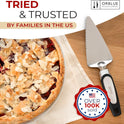 Orblue Pie Server, Essential Kitchen Tool, Serrated on Both Sides, Great for Right or Left Handed Chef, Stainless Steel Flatware, Cake Cutter, Black