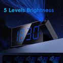 Digital Projection Alarm Clocks for Bedrooms - Large LED Display, 180° Rotatable Projector, 5-Level Dimmer,USB Charger,Battery Backup,Loud Dual Alarms for Kids Elderly,Heavy Sleepers,Snooze,12/24H,DST