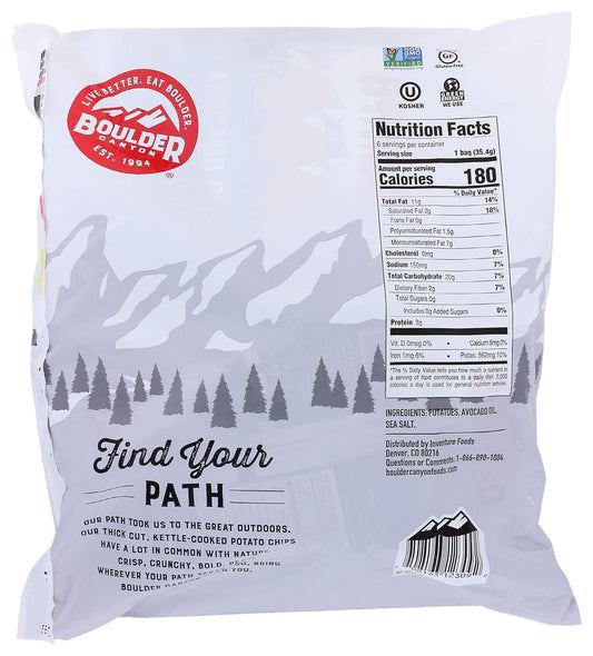 Boulder Canyon Avocado Oil Sea Salt Potato Chips 6 Count, 1.25 OZ