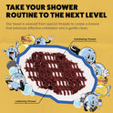 GOSHI Exfoliating Shower Towel - Rip-Resistant Exfoliating Washcloth for All Skin Types - Brick Red - Made in Japan