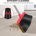 NACENA Broom and Dustpan Set, 52-in Long Adjustable Handle Broom Dustpan Combo with Dustpan Teeth to Automatically Clean Hair Suitable for Home Kitchen Office Hall Floor（Black&Red）
