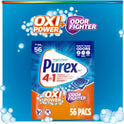Purex 4-in-1 Oxi Power + Odor Fighter Laundry Detergent Pacs, Fresh Morning Burst, 56 Count
