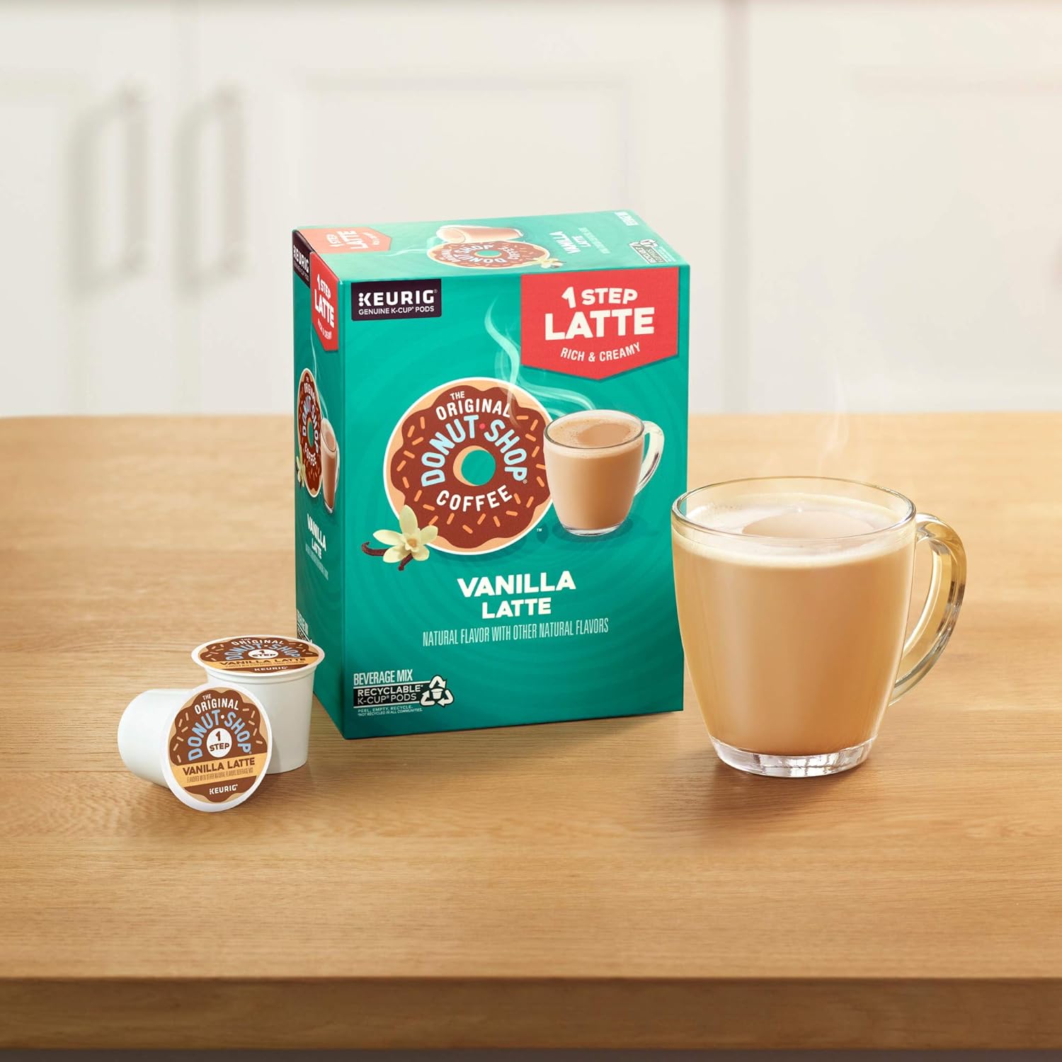 The Original Donut Shop Vanilla Latte, Single-Serve Keurig K-Cup Pods, Flavored Coffee, 20 Count