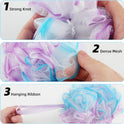 Chuya Bath Sponges Loofahs 70 Grams Large Size,4 Pack Shower Sponge Exfoliating Cleaning Bath Loofa Body Scrubber Balls for Women Men Children Washing
