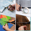 Scissors, BOOMIBOO 8" All Purpose 6 Pack - Comfort-Grip Scissors for Office Desk Accessories Sewing Fabric Home Craft School Supplies, Teacher/Class Supplies, Right/Left Handles
