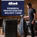 Plasticplace 95-96 Gallon Heavy Duty Black Trash Bags - Contractor Grade, Extra Large Garbage Bags for Construction & Outdoor Trash Cans, 1.2 Mil Thick, 61” x 68” (15 Count Roll)