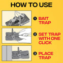 Victor Power-Kill Humane Mouse Traps M393SSR - 6 Easy Set, Reusable, Power-Kill Victor Mouse Traps