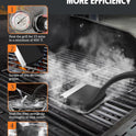 MEKER Grill Brush Bristle Free, Grill Cleaner Brush with 5 BBQ Replacement Head for Cast Iron, Stainless Steel Grates, Safe Grill Scraper Outdoor BBQ Grill, Black
