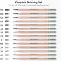 KALOUR 18-Piece Professional Sketch Pencil Set - Includes 5H to 14B Pencils, Vinyl Eraser, Kneaded Eraser,Sharpener and Paper Blending Stump - Ideal for Artists and Beginners