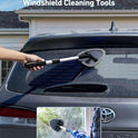 AstroAI Windshield Cleaner Tool, Car Interior Detailing Cleaning Kit with Extendable Handle and 4 Upgraded High-Density Reusable Microfiber Pads, Auto Glass Wiper Brush Kit for Cars, Gray, 15.9in-21in