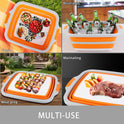 Tiawudi Large Collapsible BBQ Prep Tub with Lid(4.22 Gal/16L), Foldable Camping Sink with Colander, Cutting Board, Dish Basin for Kitchen, Bowl, Vegetable and Fruit, Storage Basket for Picnic