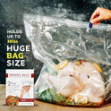 Turkey Brining Bags Set of 2 – Extra Large, Holds up to 38 lb (25.5 x 21.5 in), Heavy Duty with Gusseted Bottom & Double-Track Zippers to Prevent Leaks