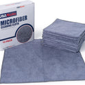USANOOKS Microfiber Cleaning Cloth Grey - 12 Pcs (12.5"x12.5") - High Performance - 1200 Washes, Ultra Absorbent Microfiber Towel Weave Grime & Liquid for Streak-Free Mirror Shine - Car Washing Cloth