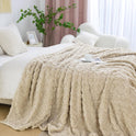 Aganear Fleece Throw Blanket - Cozy Soft Lightweight Fuzzy Throw Blanket for Women Portable Throw Blankets for Couch, Warm Present for Birthday, , Halloween, Housewarming(50"x60", Khaki)