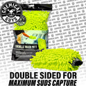 Chemical Guys Chenille Premium Scratch-Free Microfiber Wash Mitt for Car Washing - 2 Pack, Lime Green, Ultra-Soft Car Wash Gloves, Swirl-Free Finish, Safe for Trucks, SUVs, Motorcycles, and More