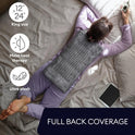 GENIANI XL Electric Heating Pad for Back Pain & Cramps Relief, Electric Throw, Birthday Christmas Gifts for Women, Men Auto Shut Off, Machine Washable, Heat Pad for Neck & Shoulder, 12×24", Tabby Gray