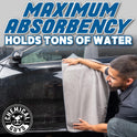 Chemical Guys Waffle Weave Gray Matter Microfiber Drying Towel - 25" x 36", 70/30 Blend Microfiber Towel with Silk Edging for Scratch-Free Car Drying, Ultra Absorbent and Safe for All Surfaces