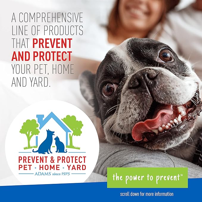 ADAMS Flea & Tick Home Spray, Kills Fleas, Flea Eggs, Flea Larvae, Bed Bugs, Ticks, Ants (Except Carpenter, Harvester, Pharaoh & Fire Ants), Cockroaches, Spiders, & Mosquitoes In The Home, 24 Fl Oz