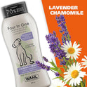 Wahl USA 4-in-1 Calming Dog Shampoo with Lavender Chamomile Scent – Cleans, Conditions, Detangles, & Moisturizes - Pet Friendly Formula - 24 Oz - Model 820000A