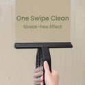 dancemoon JustHang Shower Squeegee for Glass Doors, All-One-Piece Silicone with Built-in Hook Design for Easy Hanging, Household Window Mirror Squeegee for Bathroom, Glass, Kitchen, Tile Wall, Car