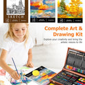Soucolor Art Supplies, 192-Pack Deluxe Art Set Drawing Painting Supplies Kit with Acrylic Pad, Watercolor Pad, Sketch Book, Canvases, Acrylic Paint, Crayons, Pencils, Gifts for Artist Adults Teen Kids