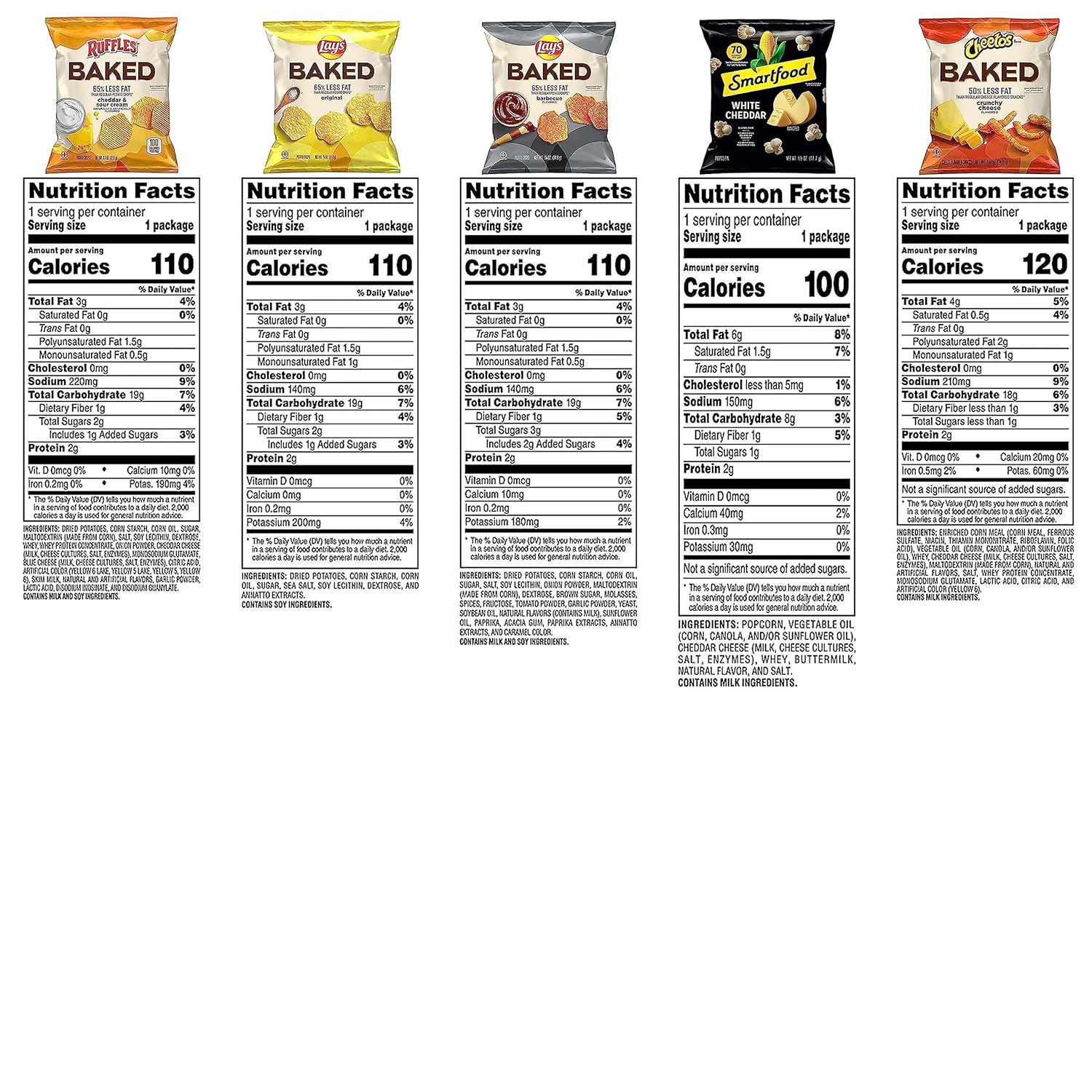Frito-Lay Baked & Popped Mix Variety Pack, (Pack of 40)