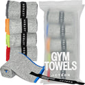 Acteon Microfiber Gym Towels 5 Pack, Quick Dry Silver ION Odor-Free Sweat Towel, Super Absorbent Fast Drying for Men & Women, Workout, Yoga, Running, Hiking, Travel – 16x30.5 Inch