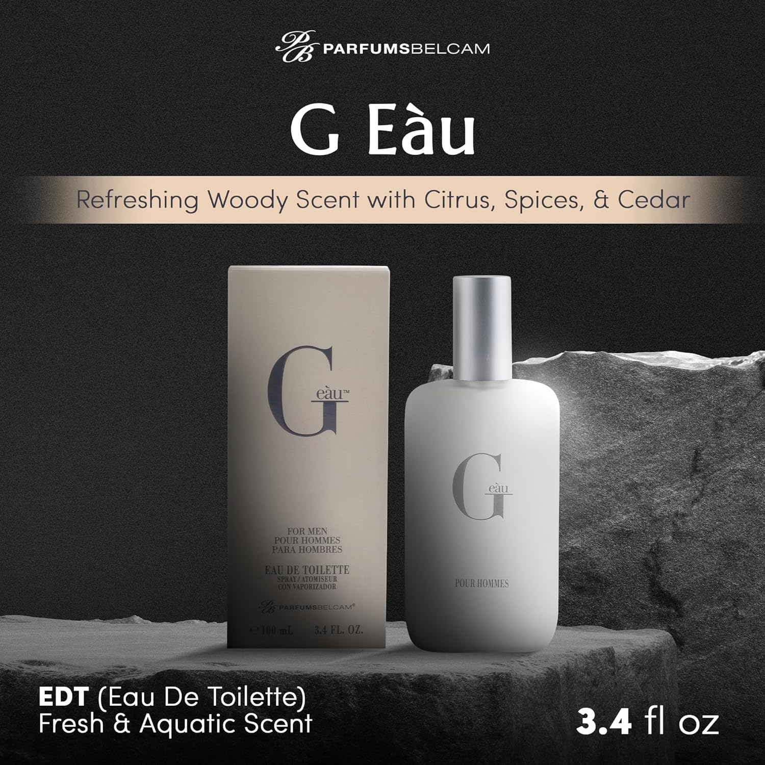 Parfums Belcam G Eau, Inspired by Designer Fragrance, Eau de Toilette Spray, 3.4 Fl Oz