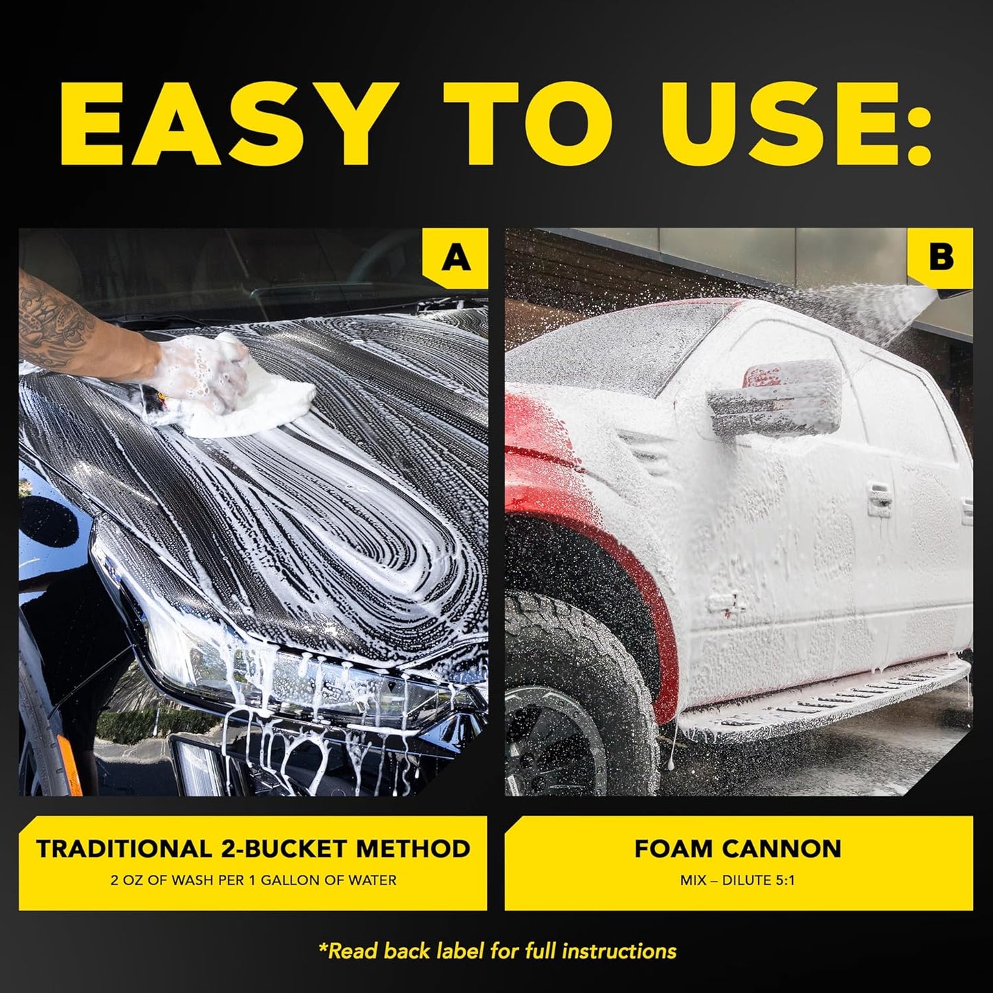 Meguiar's Gold Class Car Wash - Get Professional Results in a Foam Cannon or as a Bucket Wash - Get a Clean and Glossy Finish That's Safe for All Paint Types - 64 Oz