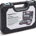 Basics Household Tool Kit With Storage Case, 142 Piece, Turquoise, 13.39 x 9.25 x 2.95 inch