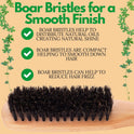 GranNaturals Boar Bristle Slick Back Hair Brush - Soft/Medium Smoothing Hairbrush to Style, Polish, & Lay Hair Down Flat to Create a Sleek Frizz Free Hairstyle for Women and Men - Wooden Handle