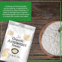Jiva Organics Organic Arrowroot Flour (Powder) 2 Pound Bag - Raw, Non-GMO, Gluten Free