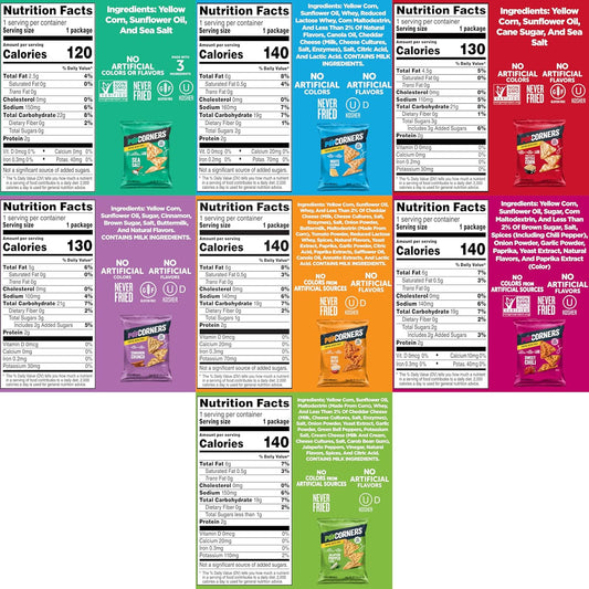 PopCorners Popped Corn Chips, 7 Flavor Variety Snack Pack, 1 oz Bags, (20 Pack), Gluten Free, No Artificial Colors, No Artificial Flavors