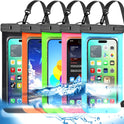 Famoby Up to 8.3" 5 Pack Multicolor Universal Waterproof Phone Pouch, Phone Waterproof Case Dry Bag,Protection Level: IP68,Outdoor Sports for Apple iPhone,Samsung