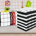 Utopia Towels - Kitchen Towels 12 Pack, 15 x 25 Inches, 100% Ring Spun Cotton Super Soft and Absorbent Linen Dish, Tea and Bar Towels Set, Black