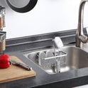 SunnyPoint NeverRust Deluxe Kitchen & Bathroom Sink Sponge Holder Organizer with Adhesive Mount - Additional Suction Cup Included – Sponge & Brush NOT Included – 7.4 x 3.3 x 2.75 Inch